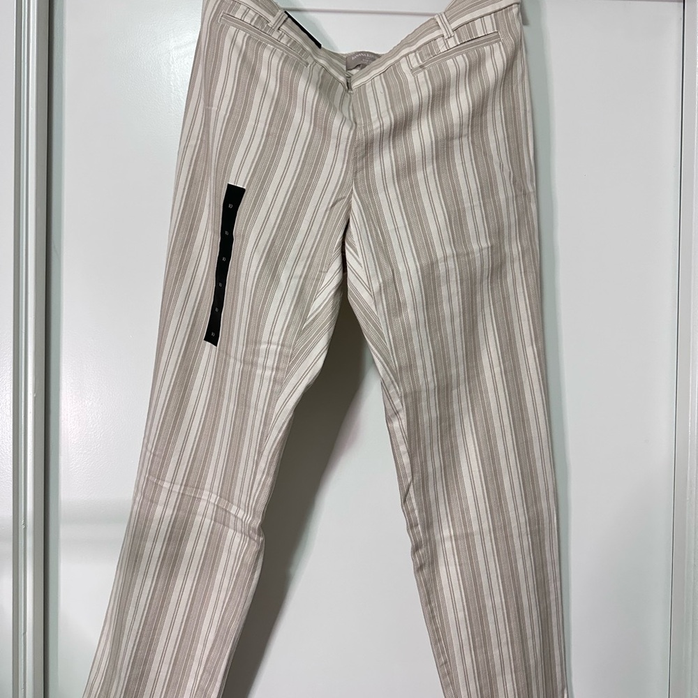 BANANA REPUBLIC | Striped Pants in Cream and Gray